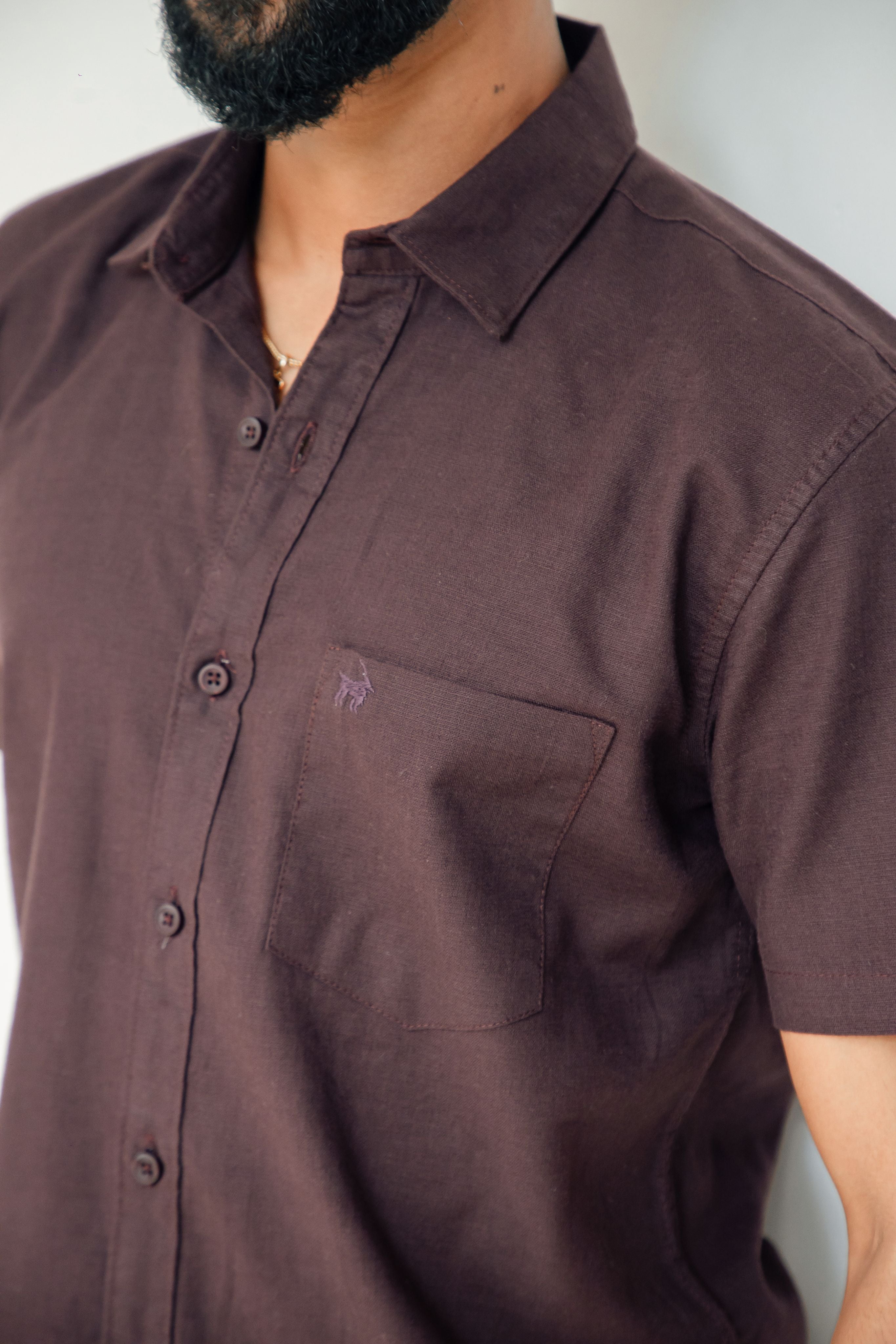 Deep coffee Premium Linen Shirt Regular fit