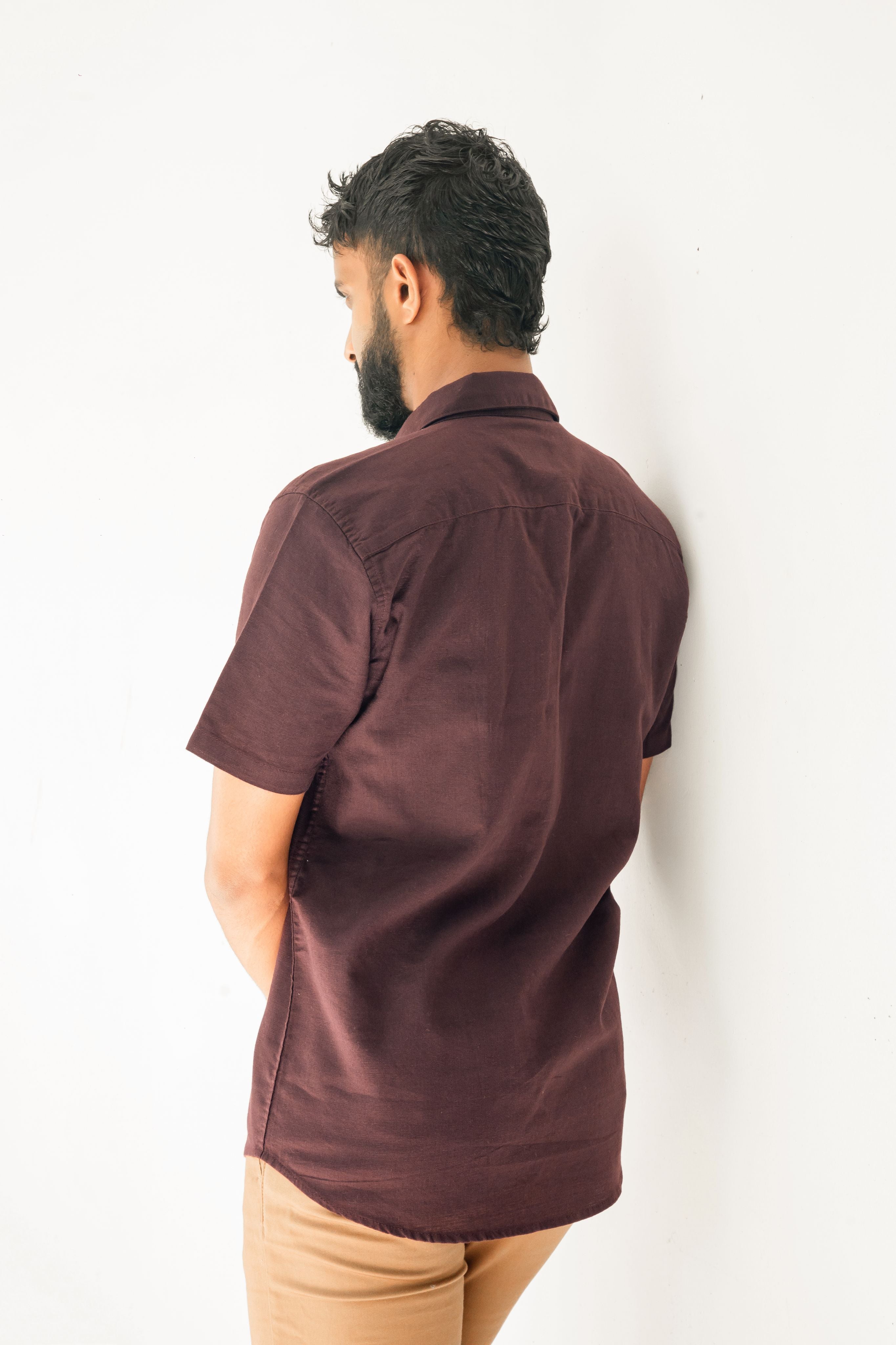 Deep coffee Premium Linen Shirt Regular fit