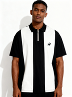Striped Short Sleeve Polo Oversized Fit Soft Stretch