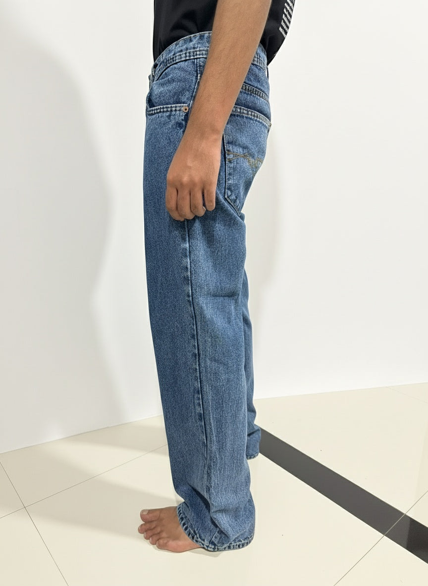 Premuim Acid wash Baggy Denim Blue