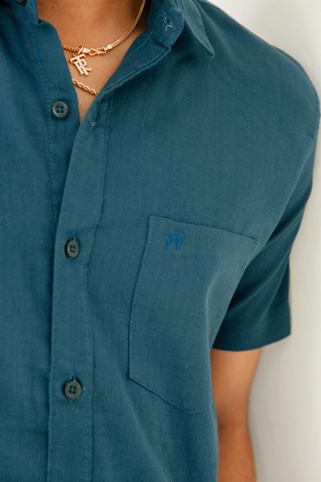 Turquoise Blue Premium Linen Shirt Regular fit
