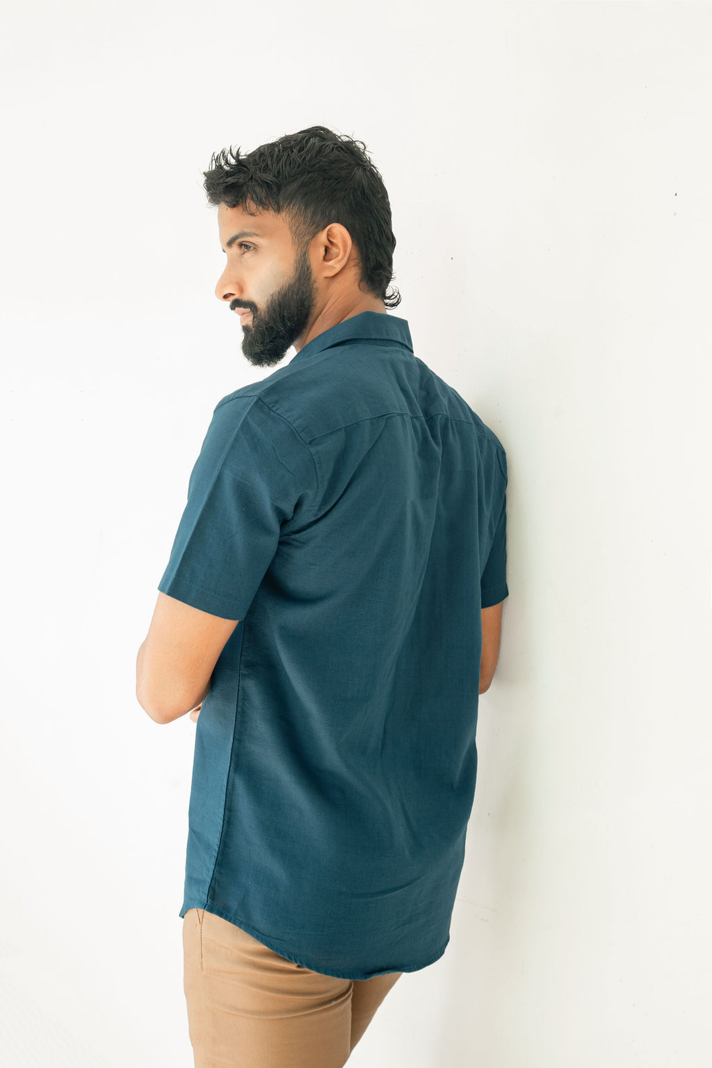 Turquoise Blue Premium Linen Shirt Regular fit
