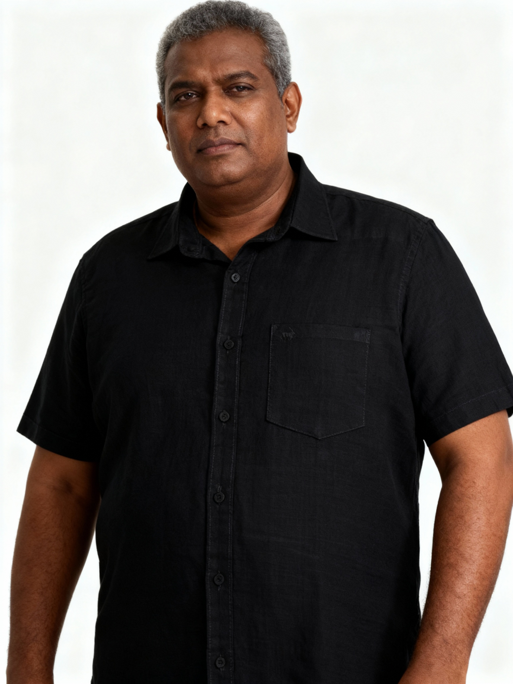 Premium Linen Regular fit Shirt Black