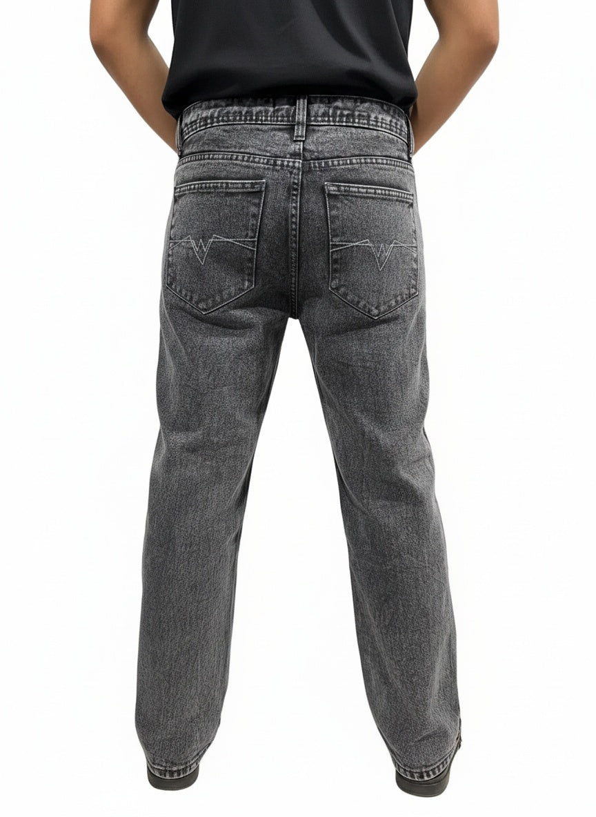 Premuim Acid wash Baggy Denim Black
