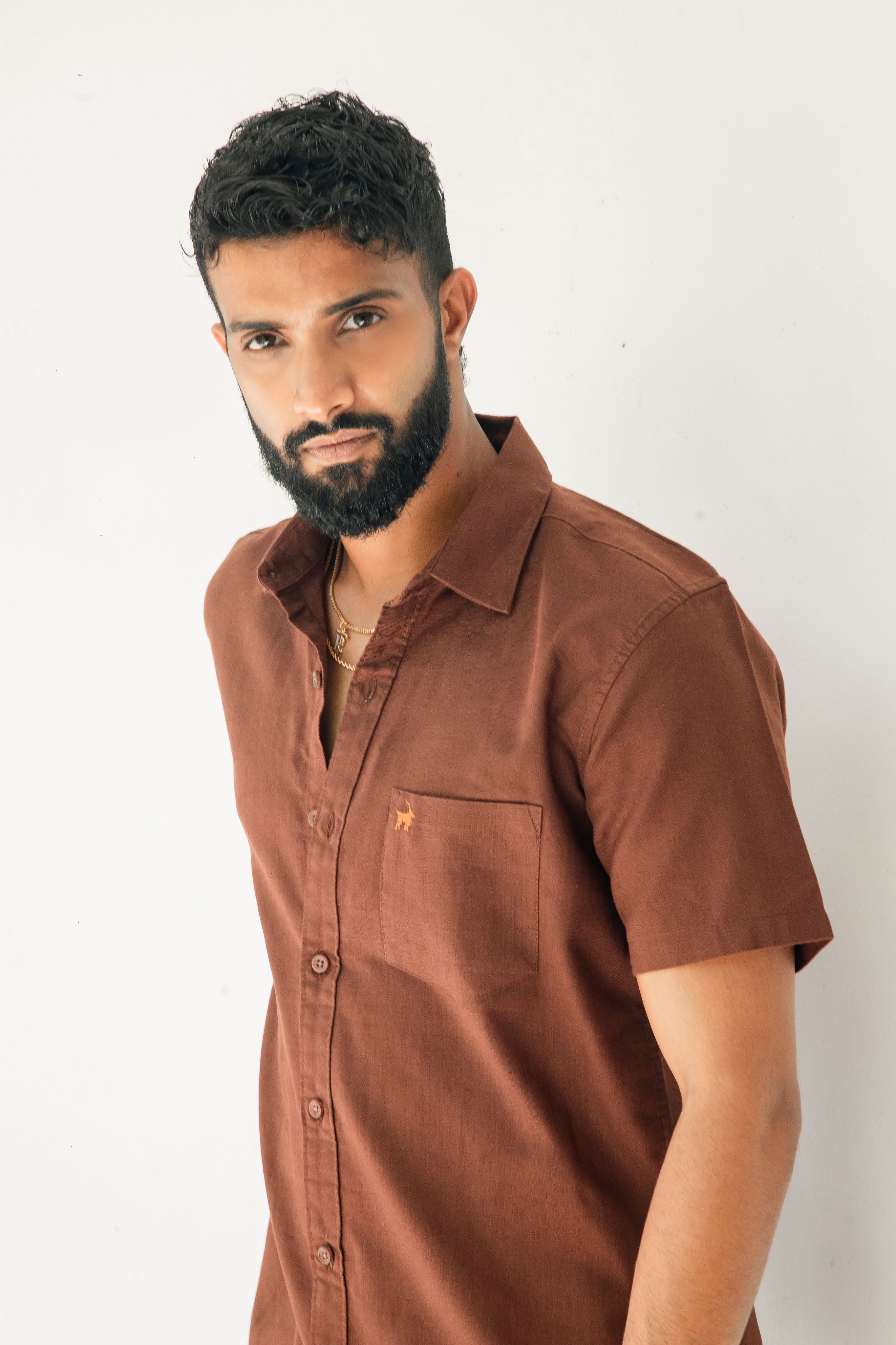 Chestnut brown Premium Linen Shirt Regular fit