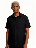 Premium Linen Regular fit Shirt Black