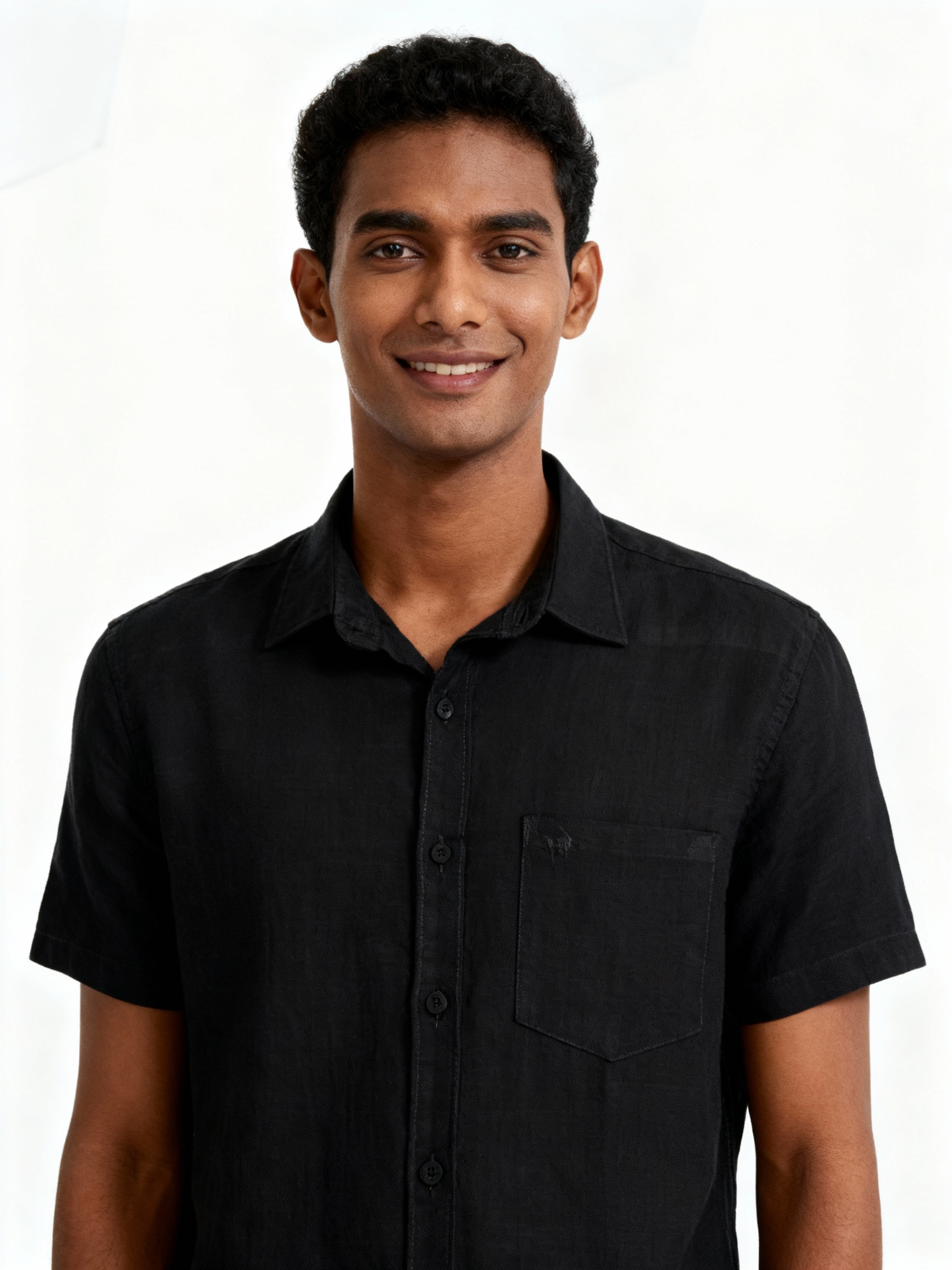 Premium Linen Regular fit Shirt Black