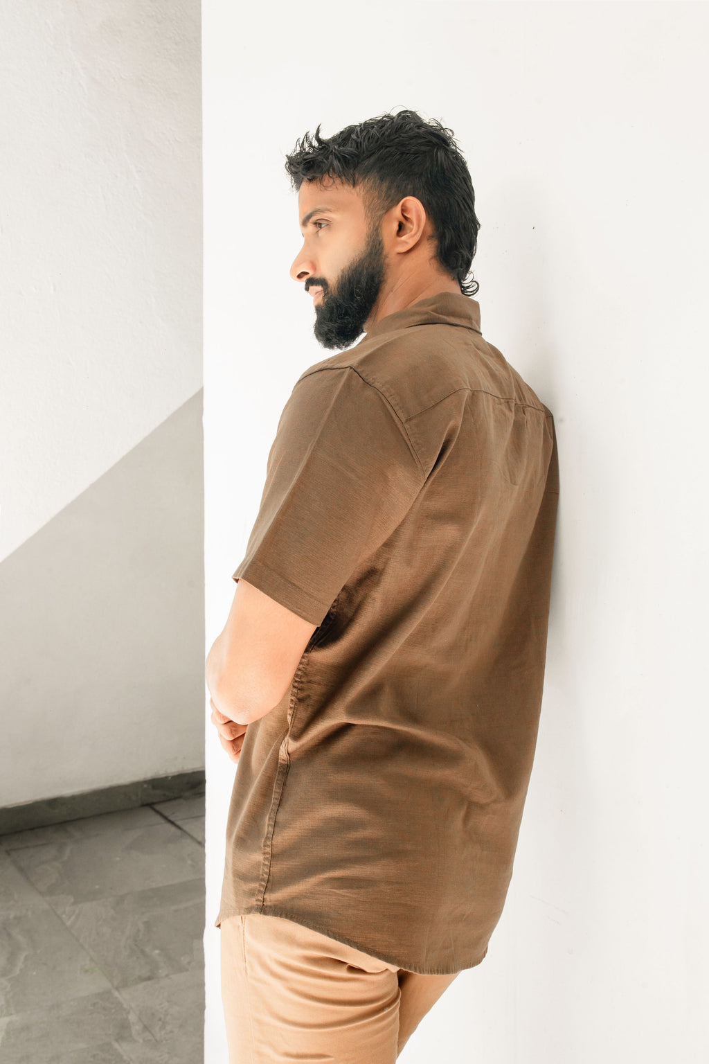 Dull brown Premium Linen Shirt Regular fit