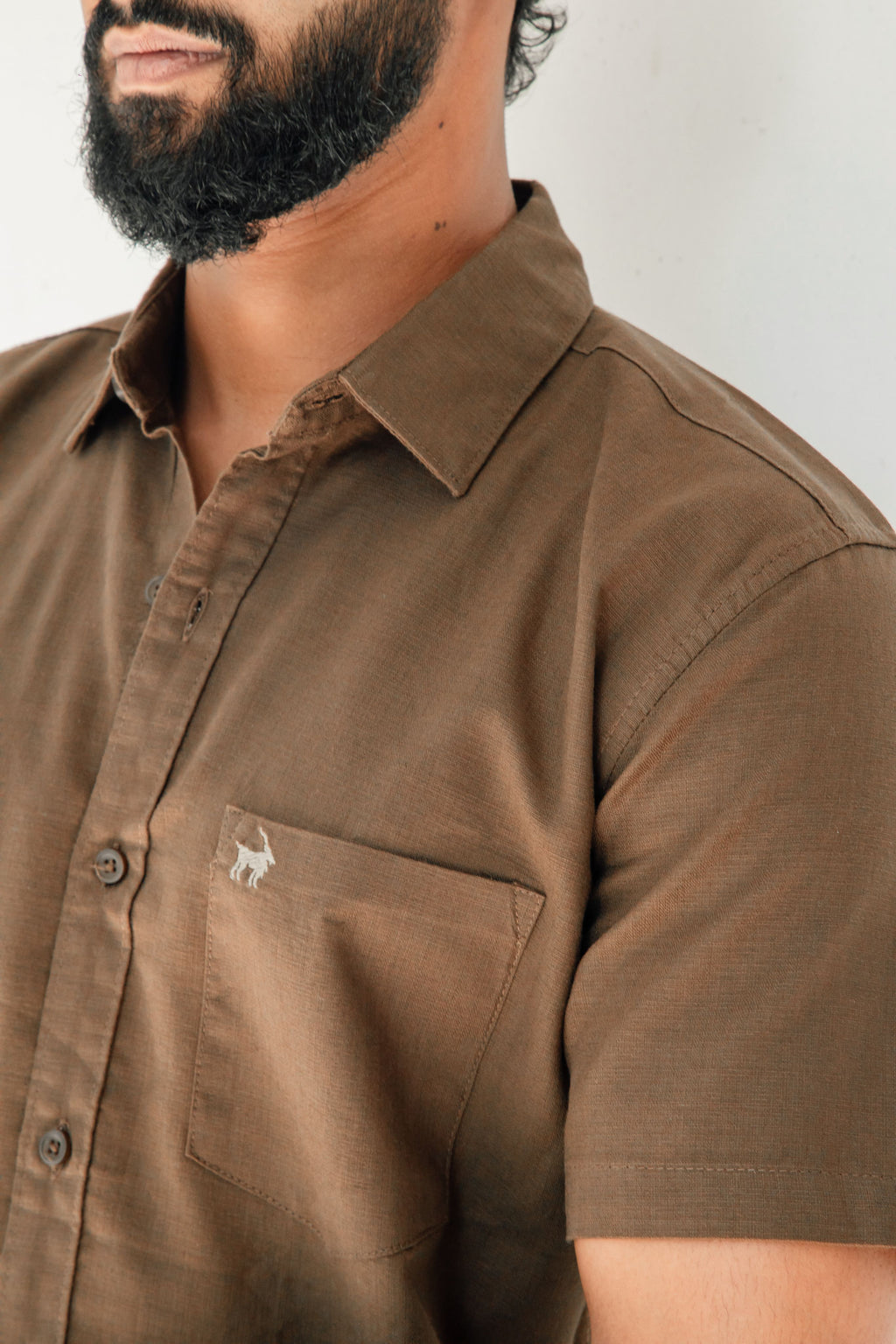 Dull brown Premium Linen Shirt Regular fit