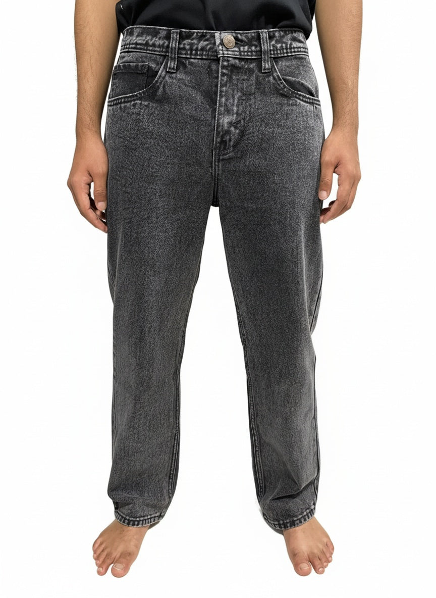 Premuim Acid wash Baggy Denim Black