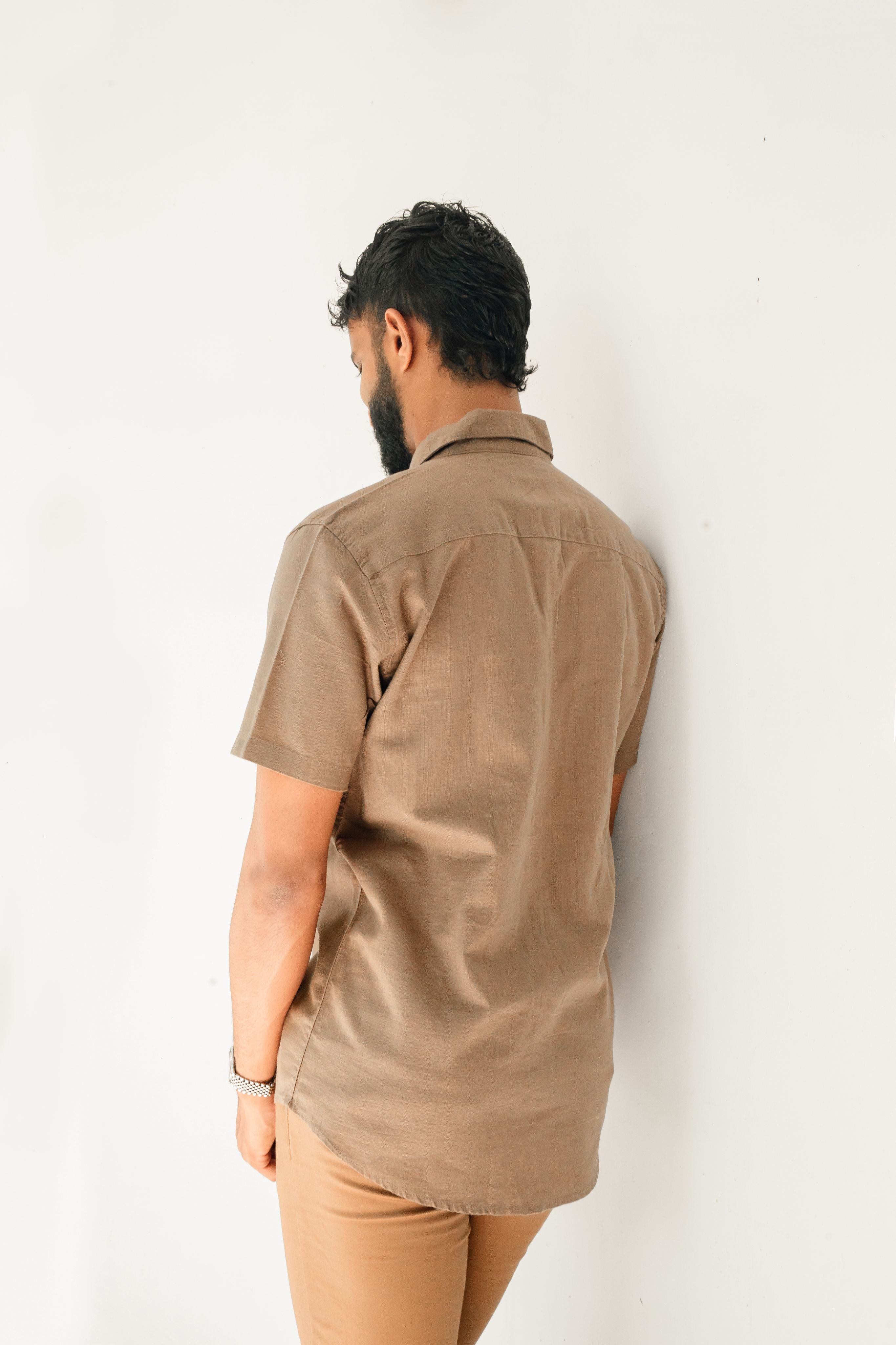 Greyish brown Premium Linen Shirt Regular fit