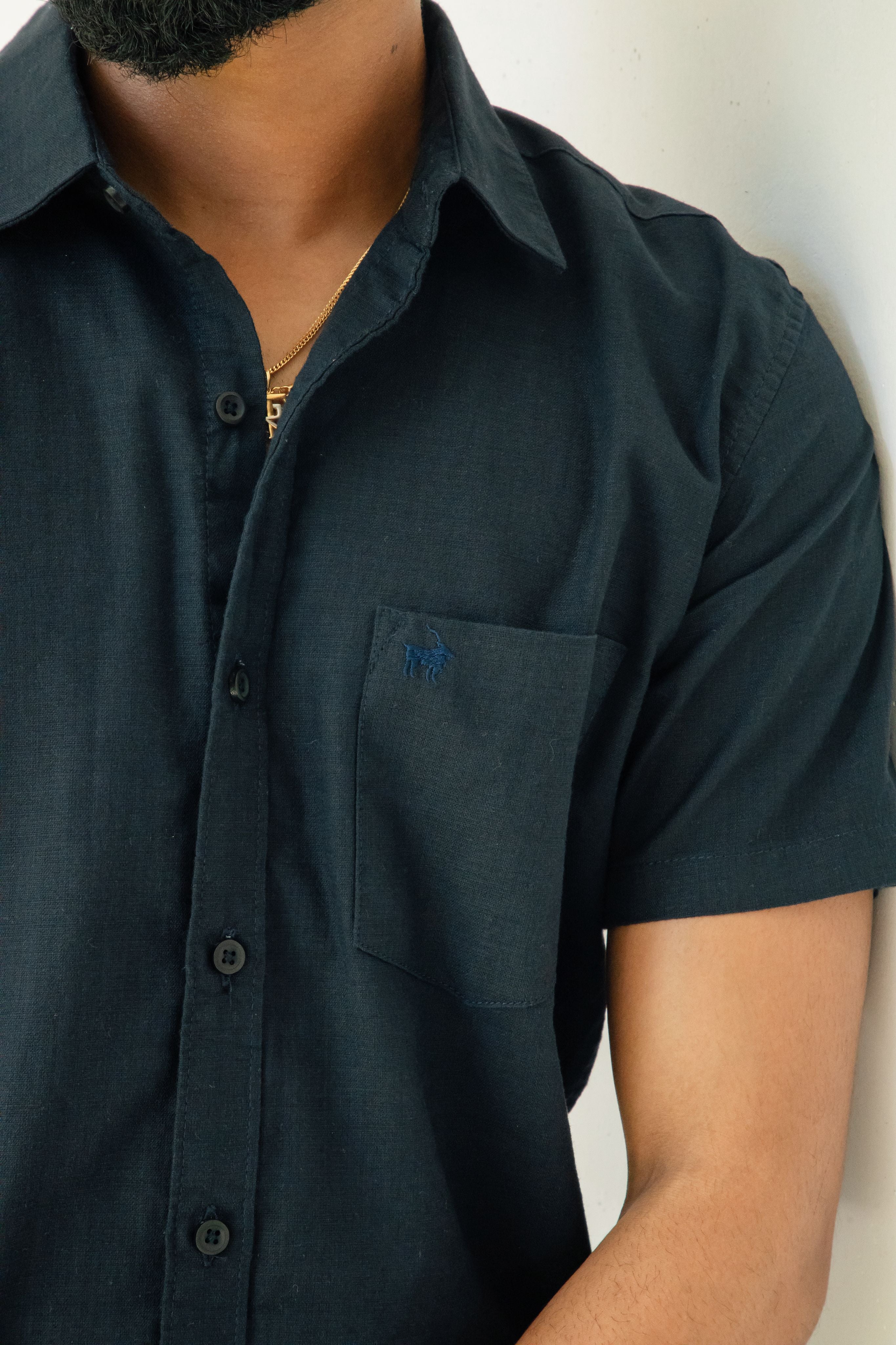 Navy blue Premium Linen Shirt Regular fit