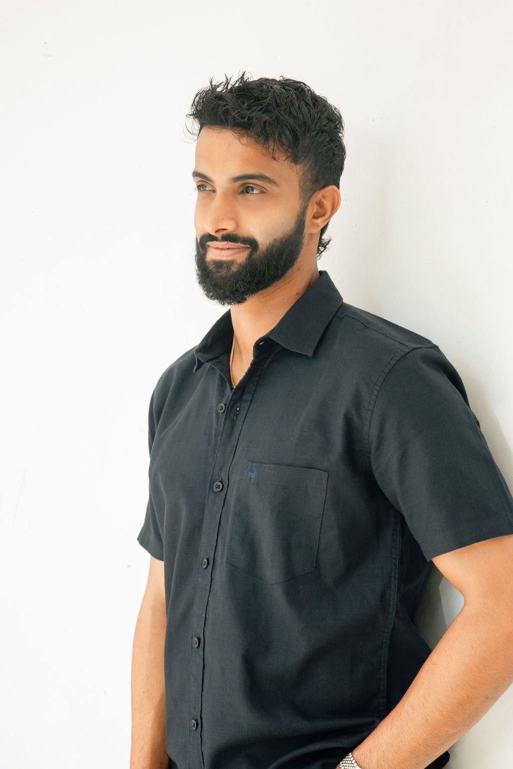 Navy blue Premium Linen Shirt Regular fit