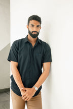 Navy blue Premium Linen Shirt Regular fit