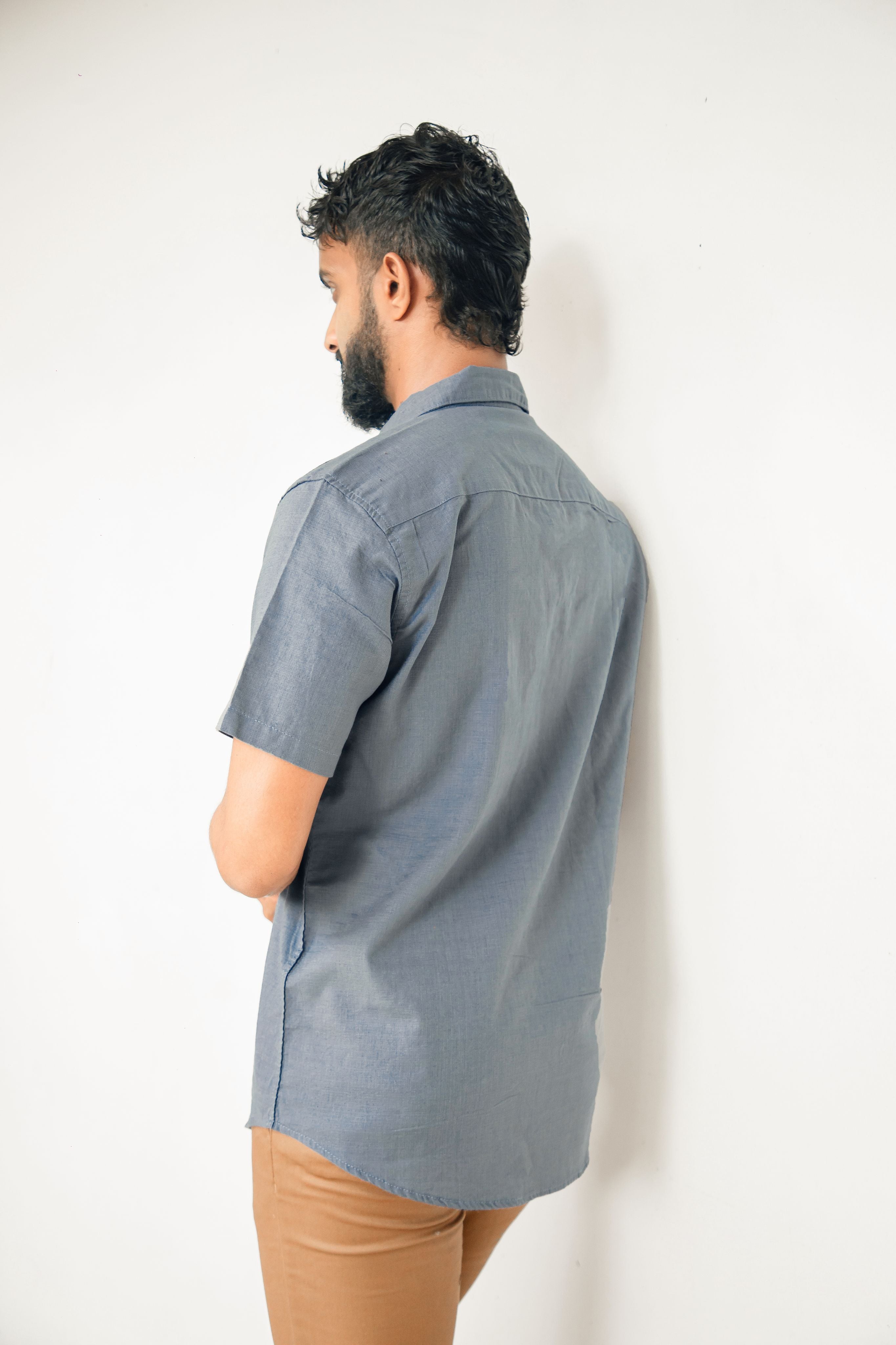 Blue Grey Premium Linen Shirt Regular fit