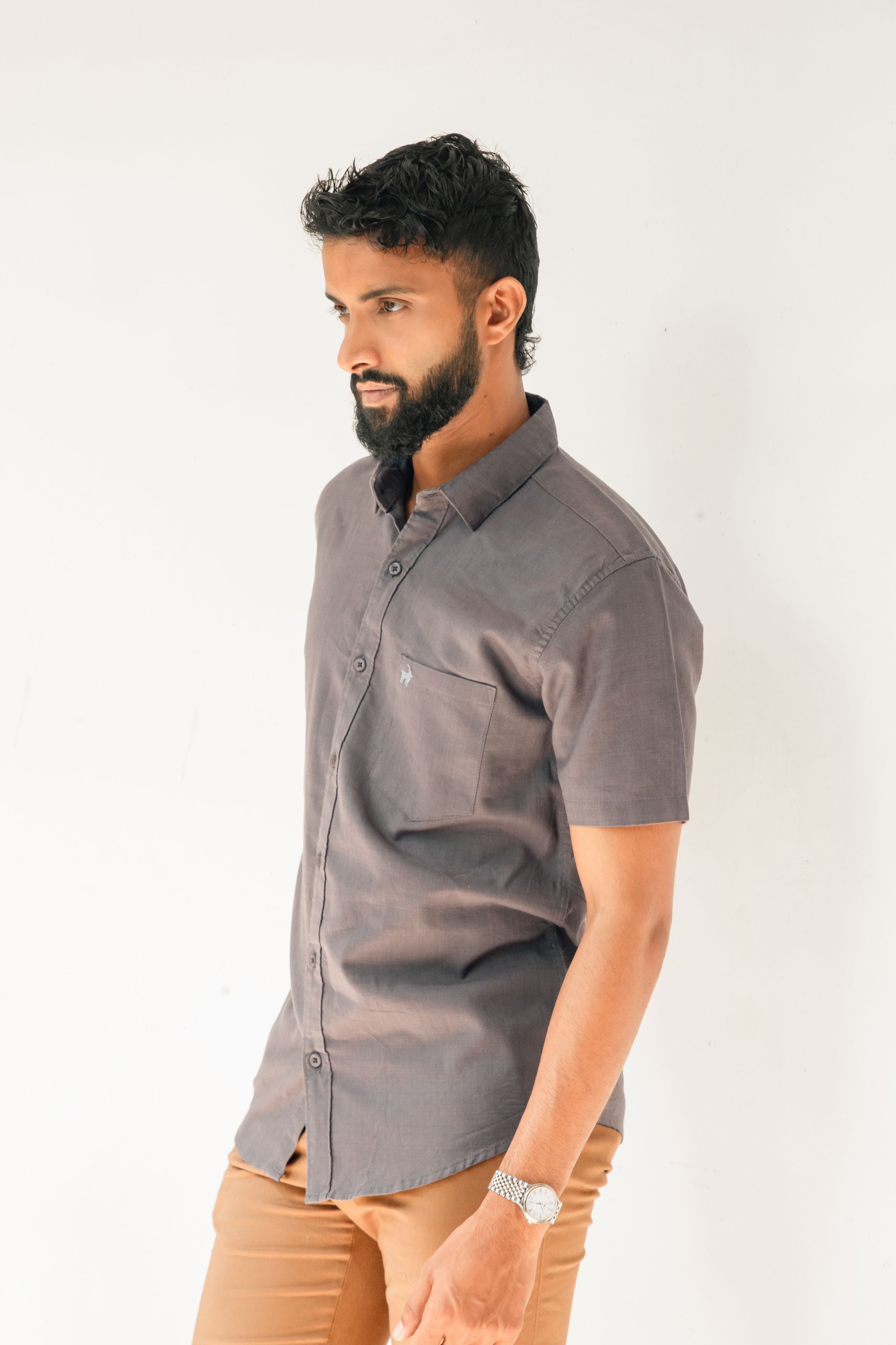 Dove Grey Premium Linen Shirt Regular fit