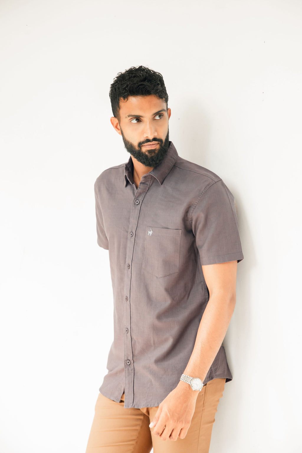 Dove Grey Premium Linen Shirt Regular fit