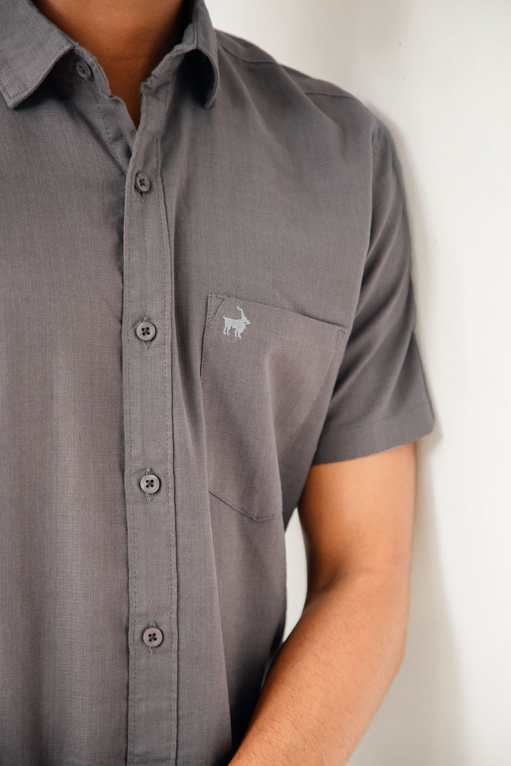 Dove Grey Premium Linen Shirt Regular fit