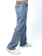 Premium Acid wash Big Fold Denim Light Blue