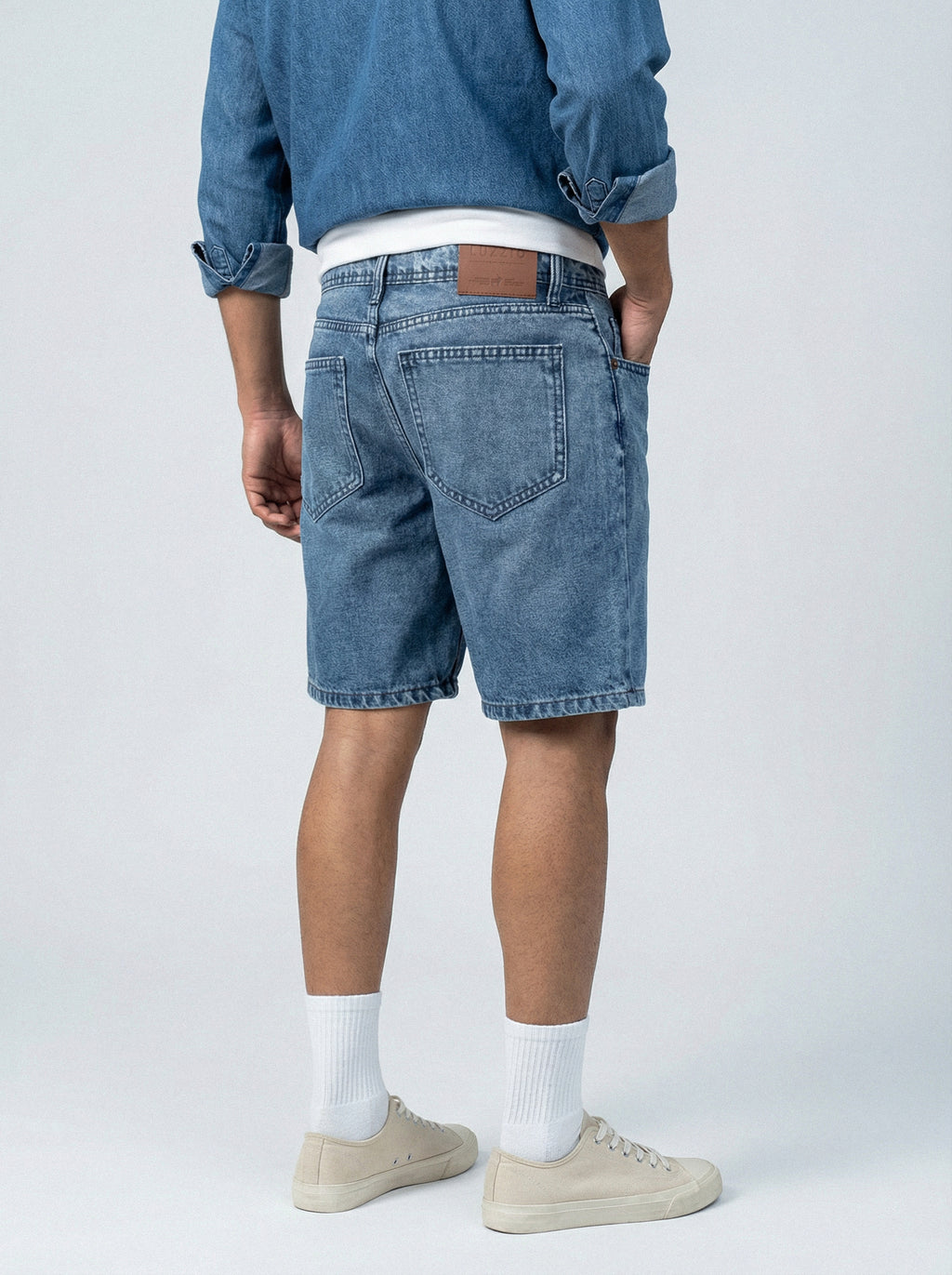 Premium Acid Wash Blue Denim Short