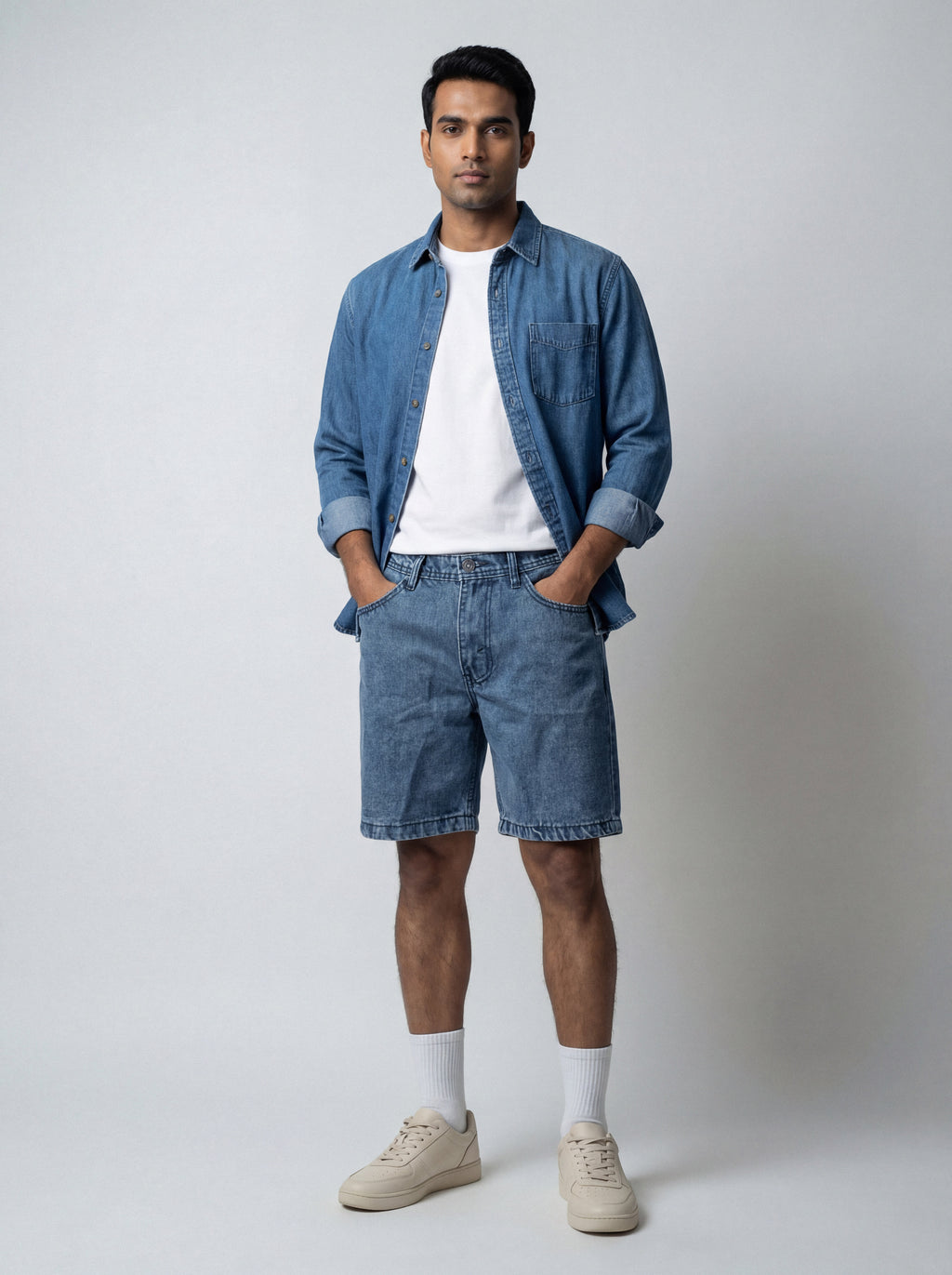 Premium Acid Wash Blue Denim Short