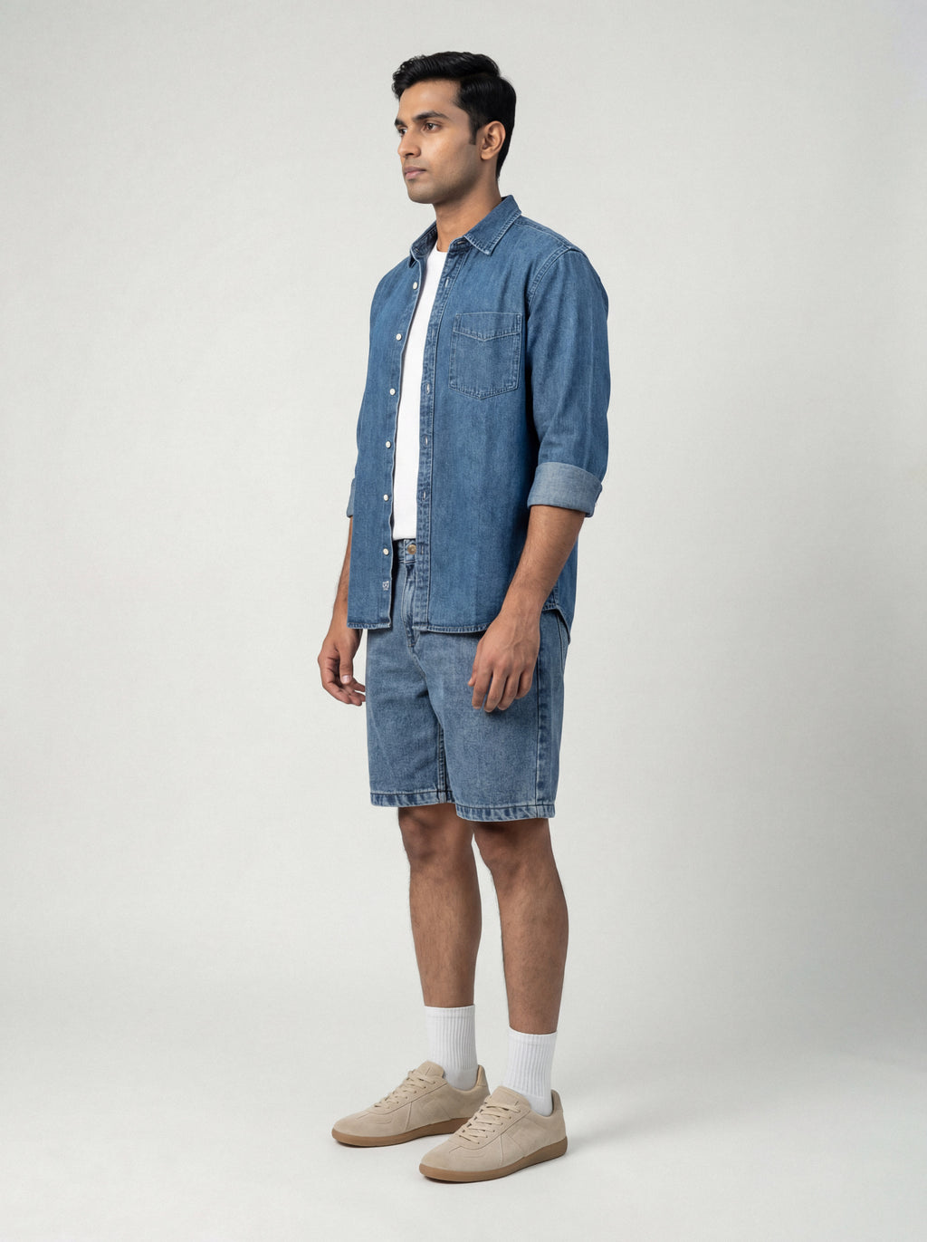 Premium Acid Wash Blue Denim Short