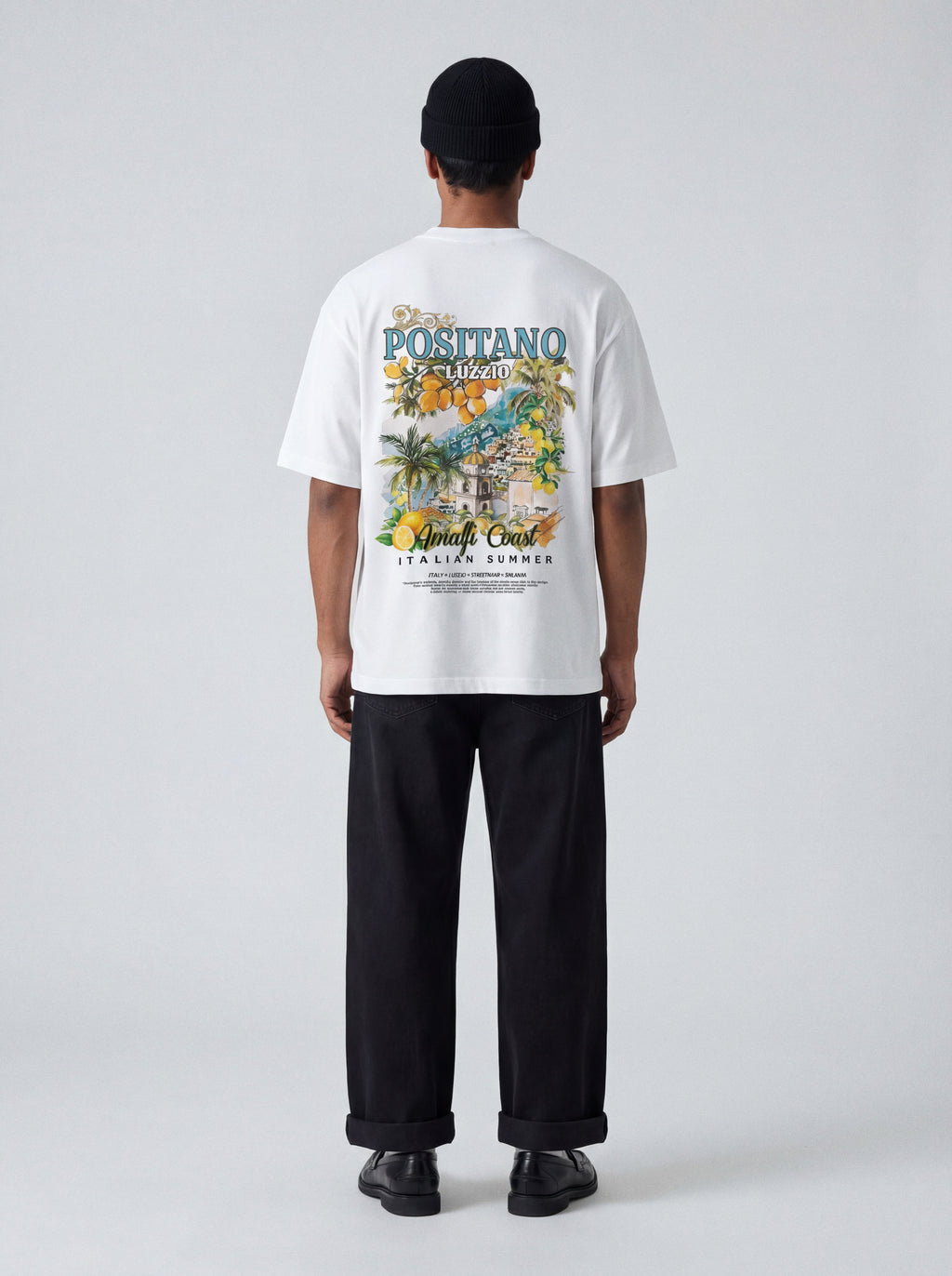 Positano Italian Paradise White Oversized T-shirt