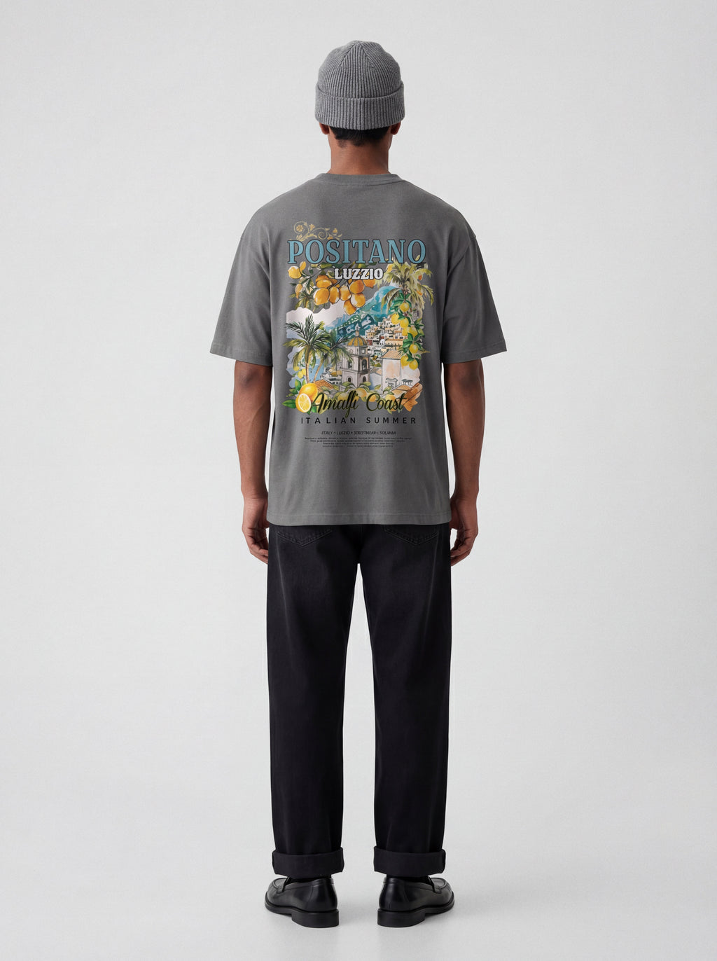 Positano Italian Paradise Ash Oversized T-shirt