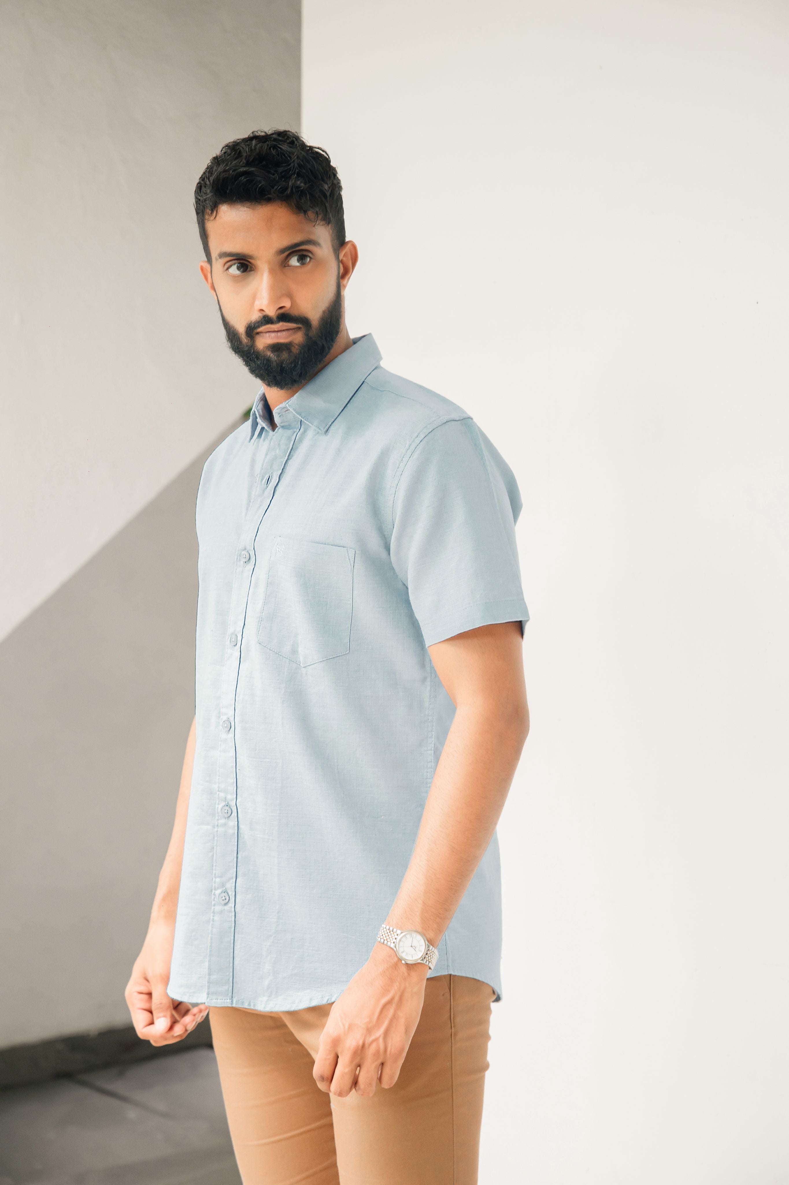 Light Blue Premium Linen Shirt Regular fit