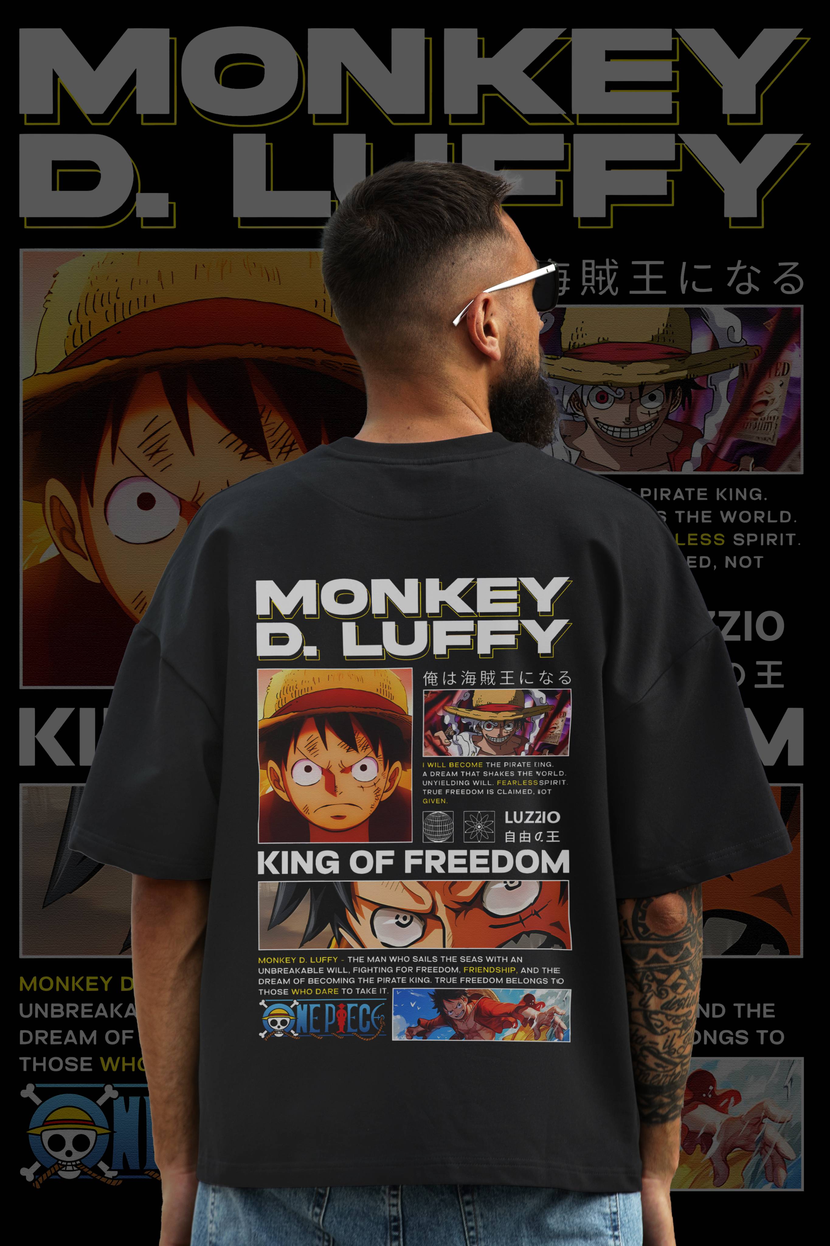 Monkey D. Luffy “King of Freedom” Oversized T-Shirt