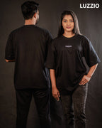 Basic Oversized Black And White Cotton T-Shirt