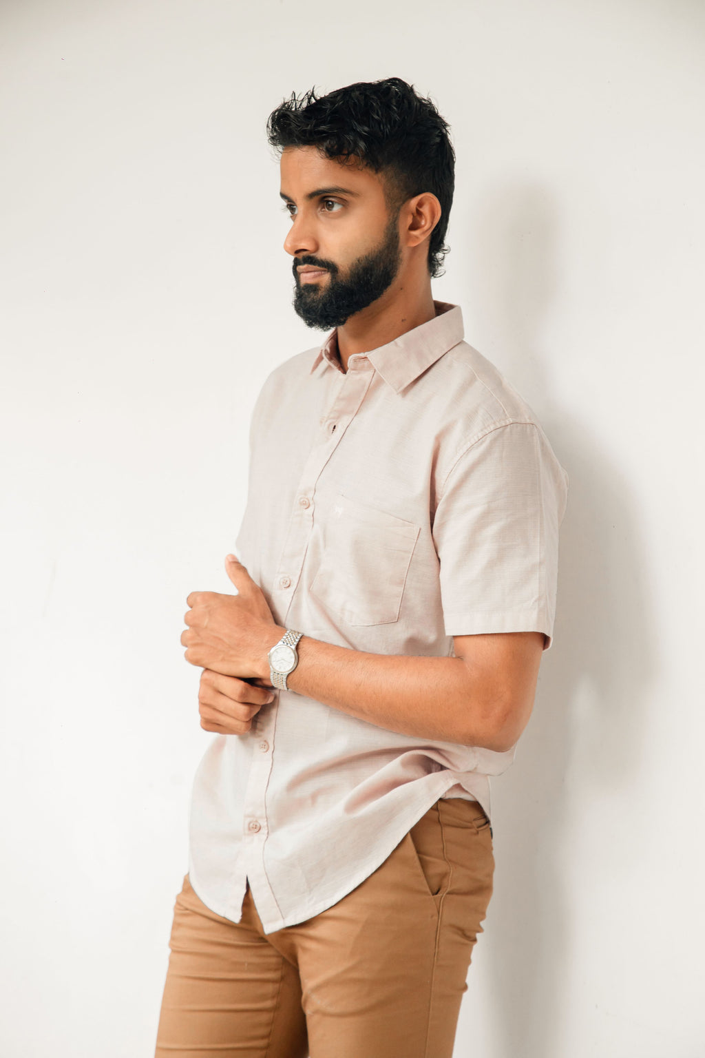 Misty Rose Premium Linen Shirt Regular fit