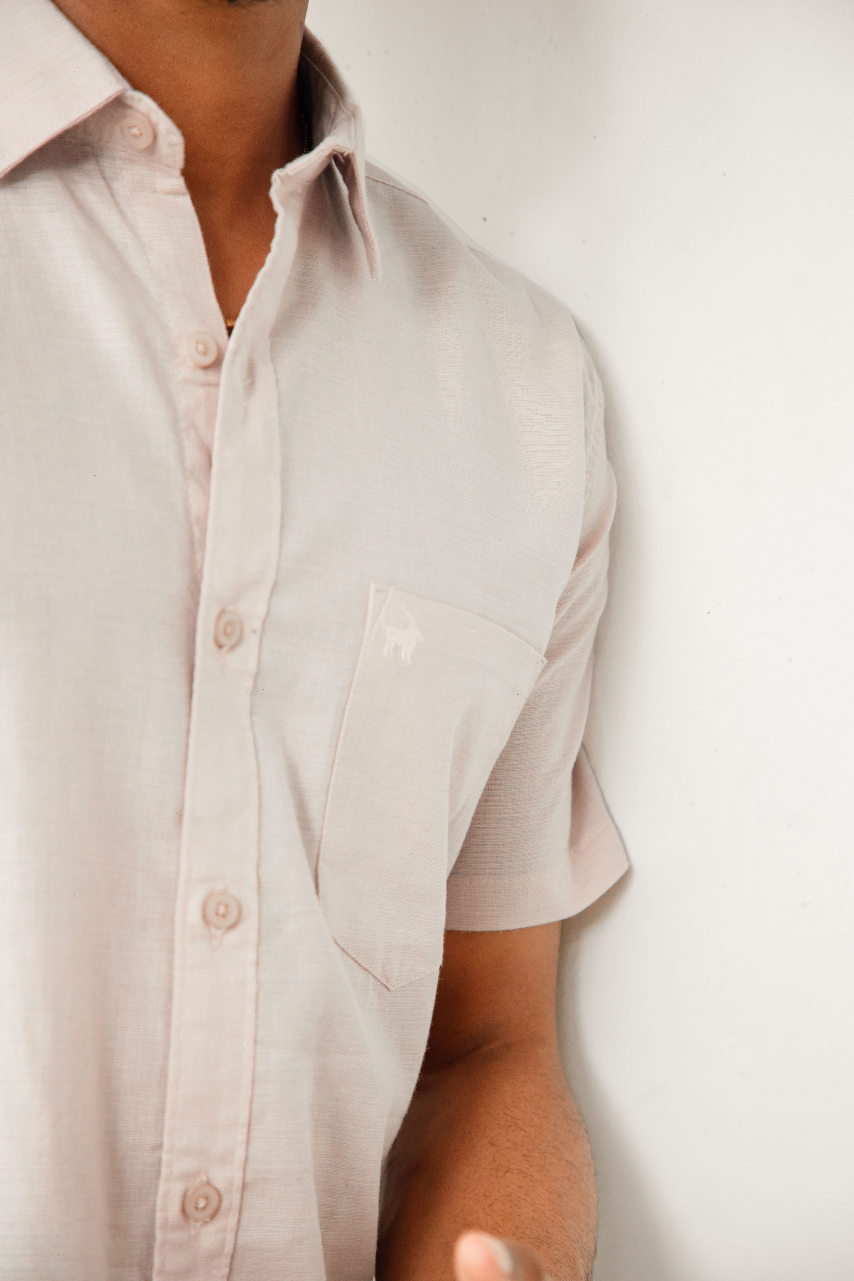 Misty Rose Premium Linen Shirt Regular fit