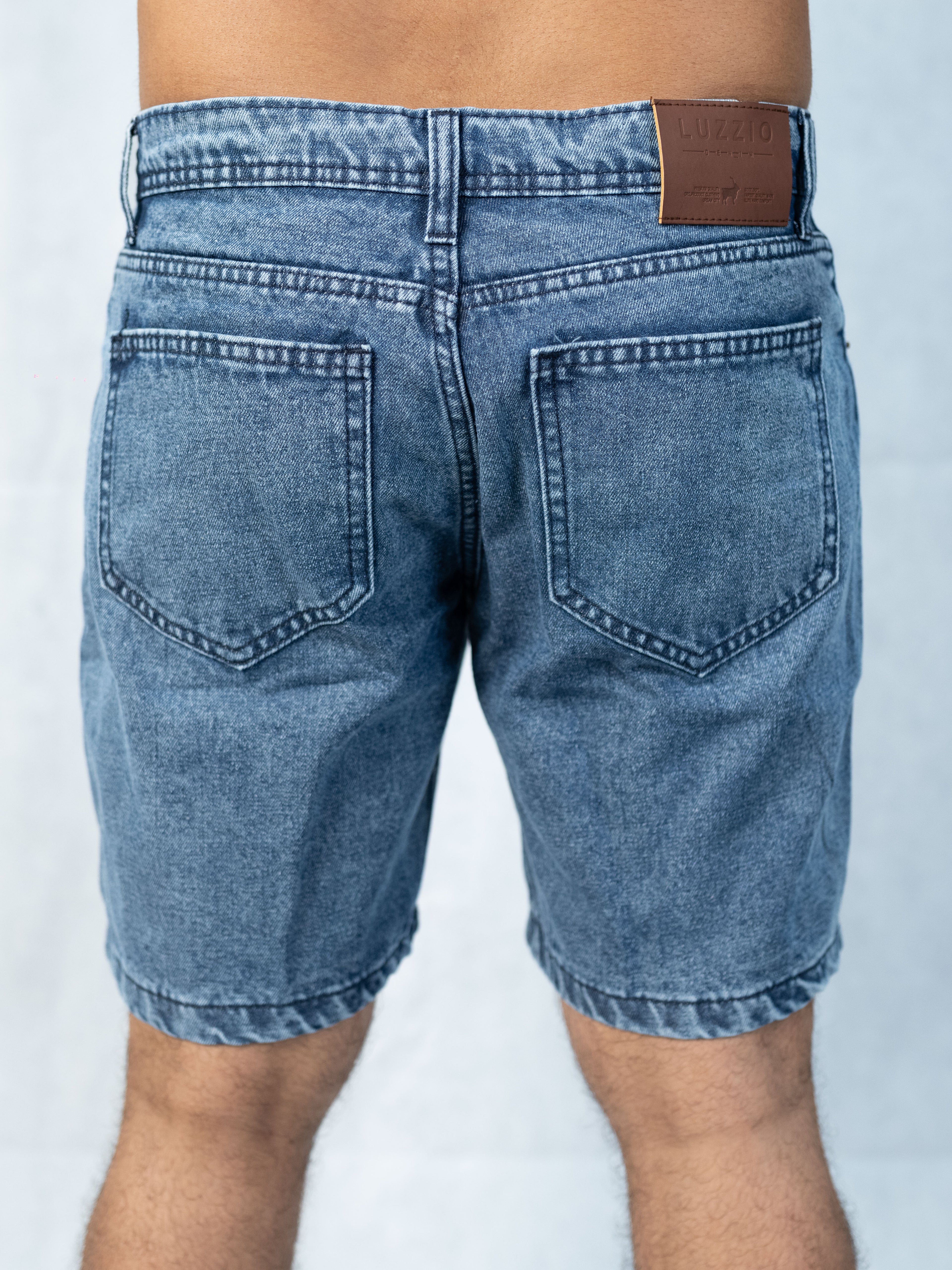 Premium Acid Wash Blue Denim Short