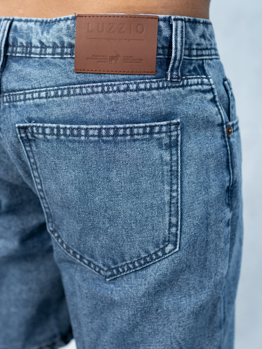 Premium Acid Wash Blue Denim Short