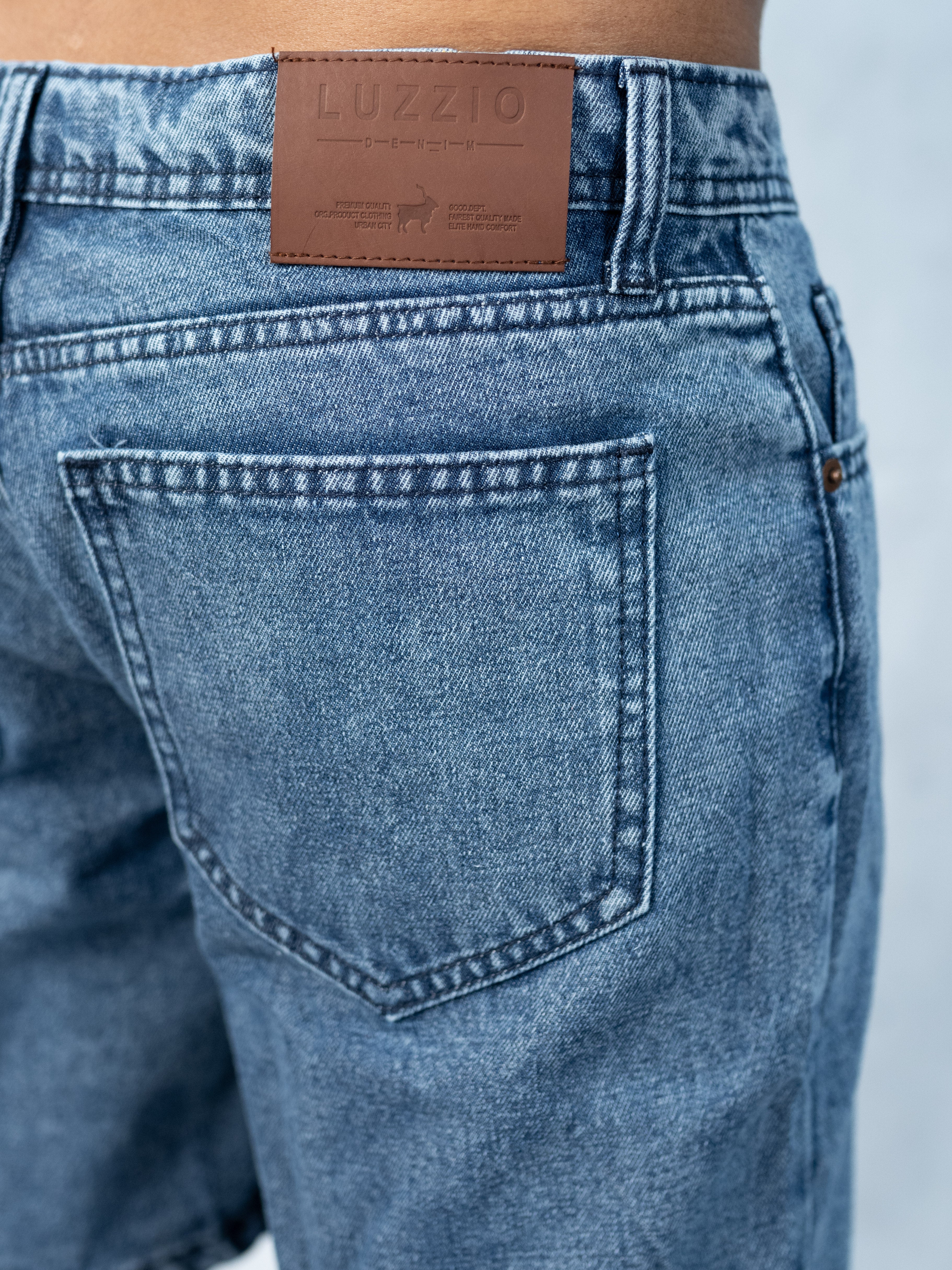 Premium Acid Wash Blue Denim Short