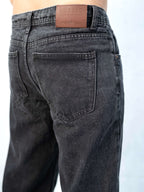 Premium Acid wash Big Fold Denim Black
