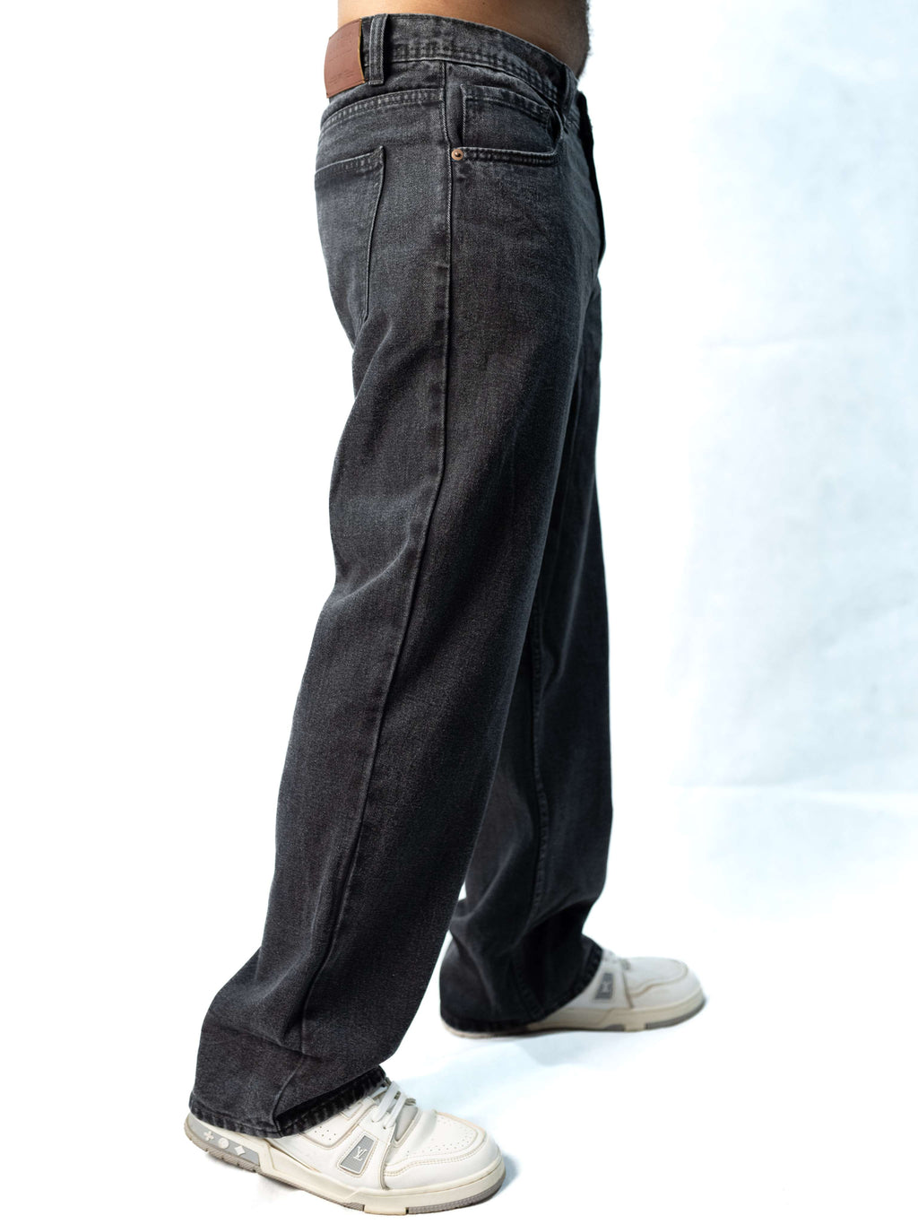 Premium Acid wash Big Fold Denim Black