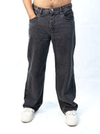 Premium Acid wash Big Fold Denim Black