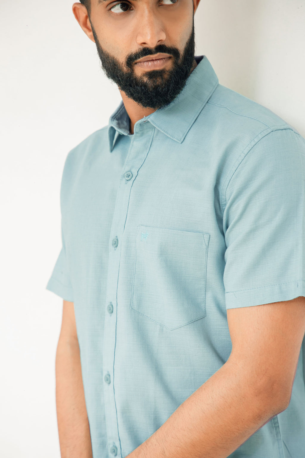 Powder Blue Premium Linen Shirt Regular fit