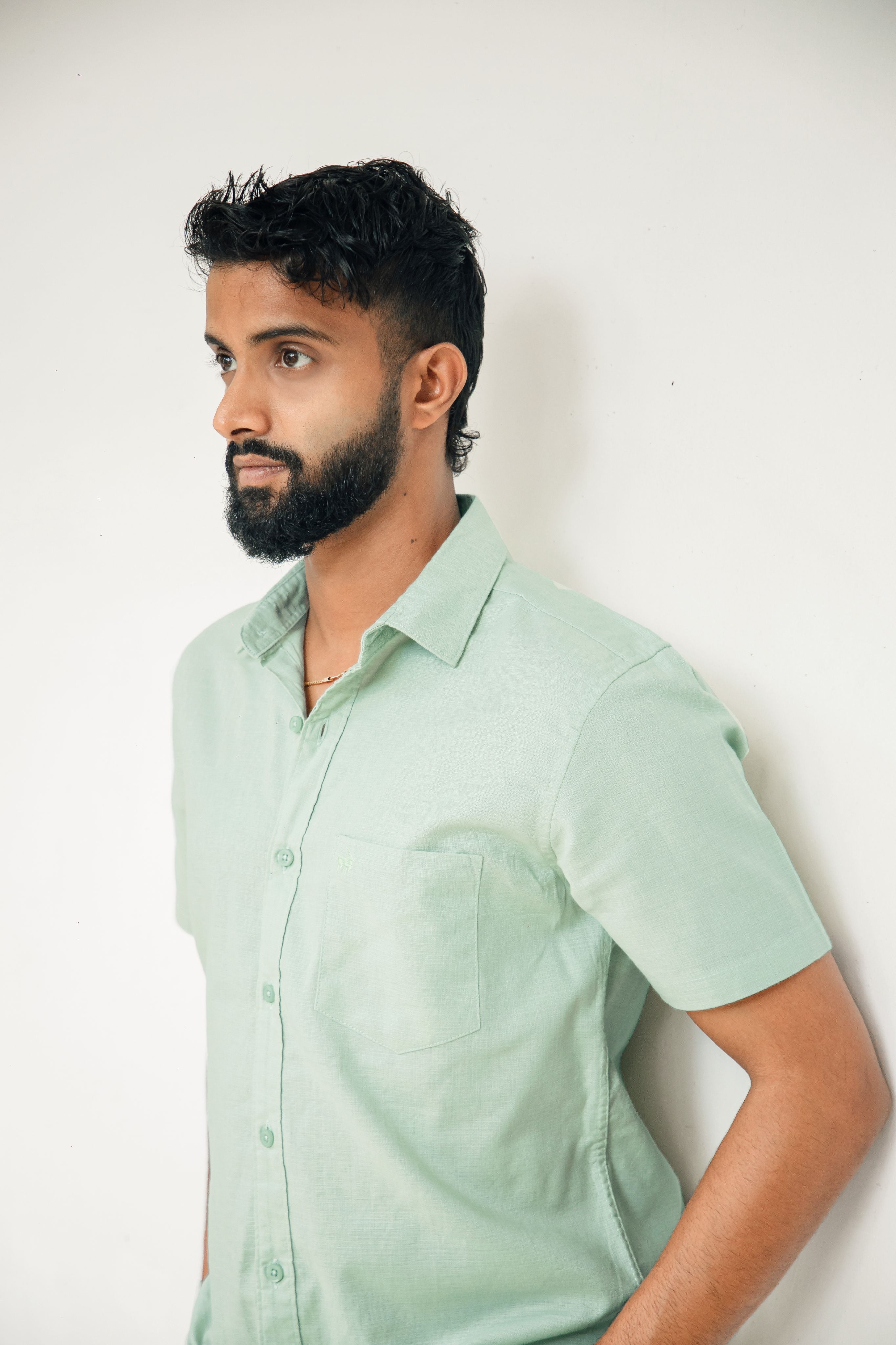 Teal Mist Premium Linen Shirt Regular fit