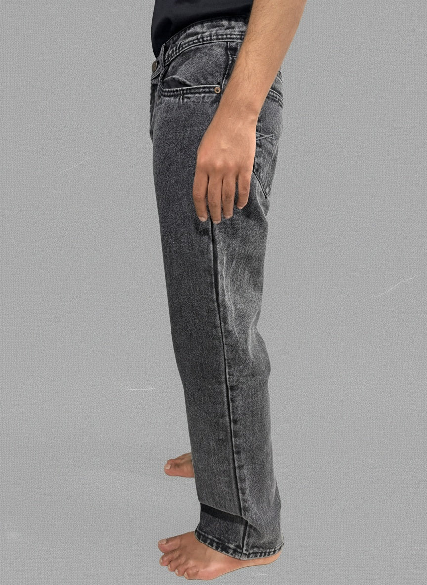 Premuim Acid wash Baggy Denim Black