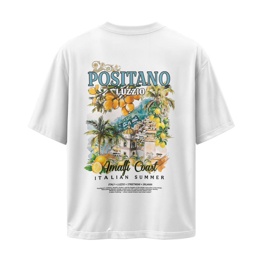 Positano Italian Paradise White Oversized T-shirt