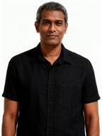 Premium Linen Regular fit Shirt Black