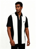 Striped Short Sleeve Polo Oversized Fit Soft Stretch