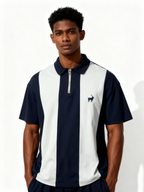 Striped Short Sleeve Polo Oversized Fit Soft Stretch