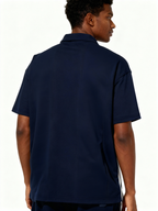 Striped Short Sleeve Polo Oversized Fit Soft Stretch