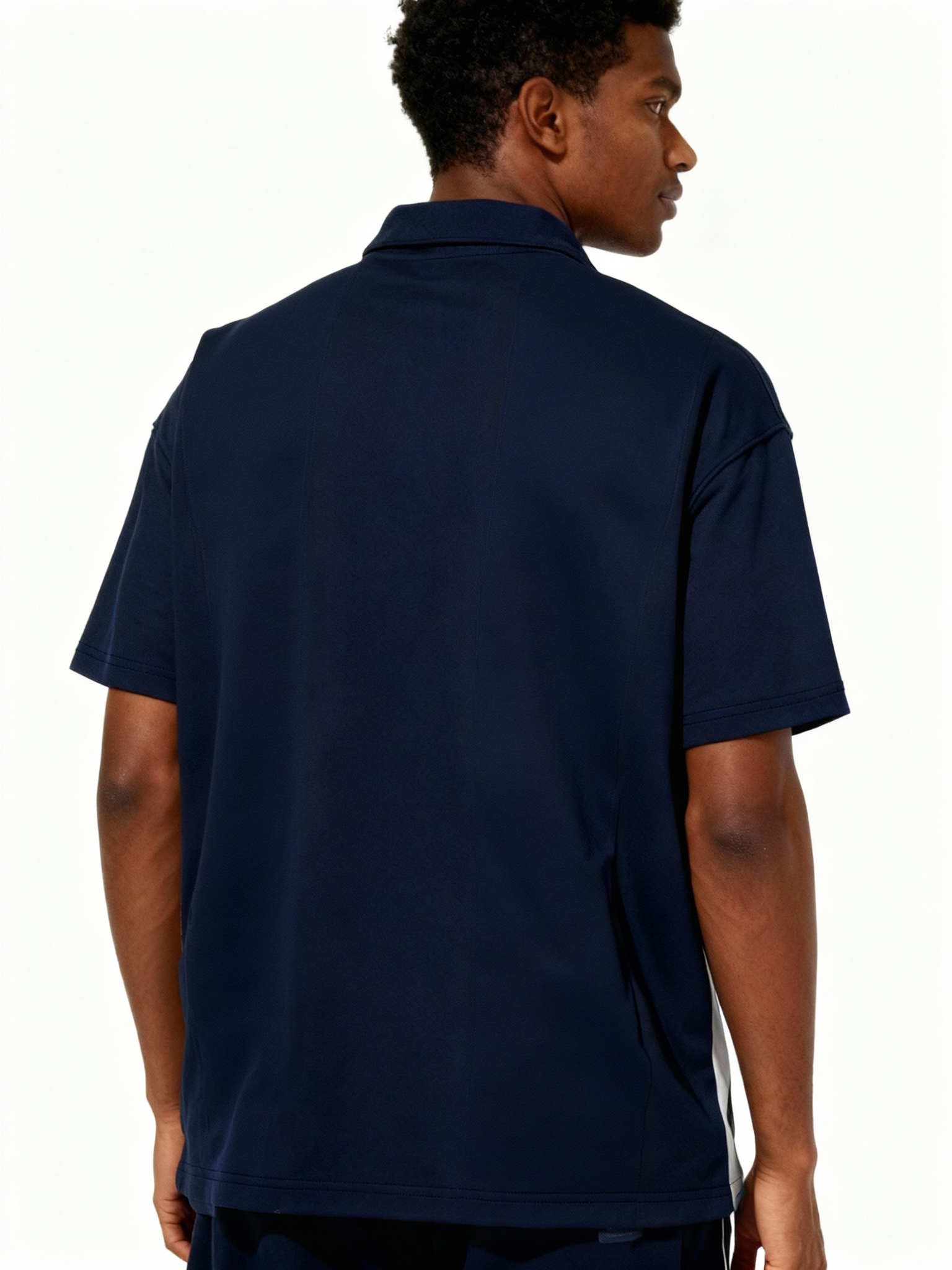 Striped Short Sleeve Polo Oversized Fit Soft Stretch