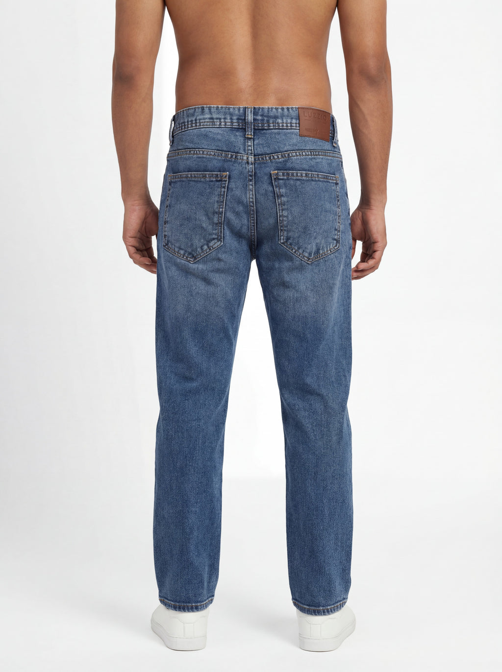 Premium Acid wash Big Fold Denim Blue