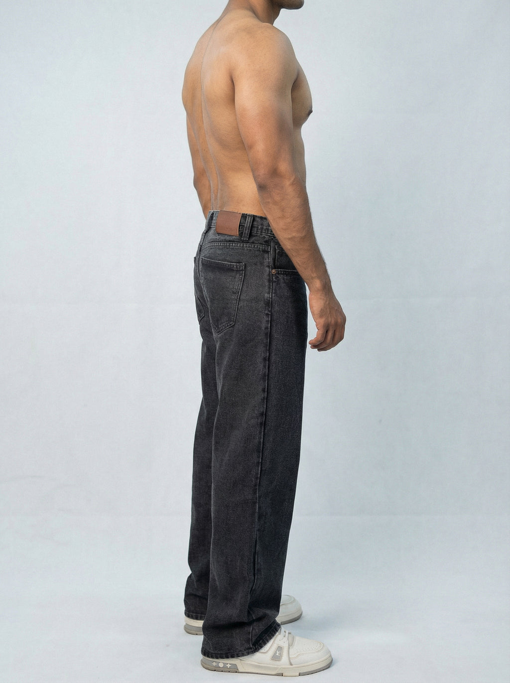 Premium Acid wash Big Fold Denim Black